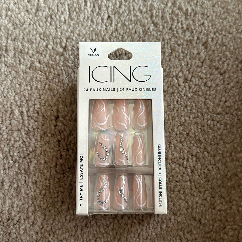 Cute nails in the brand icing